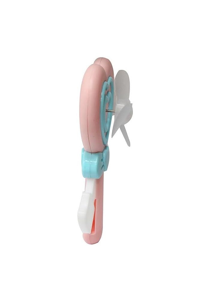 DAISO Handheld Manual Fan - Candy Pink Portable Cooling Fan - Image 2